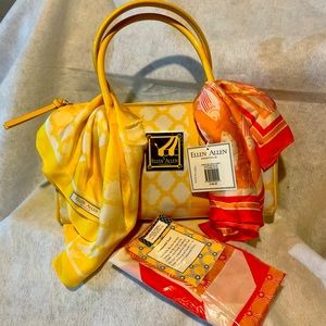 Ellen Allen Handbag w/ Scarves (x3)